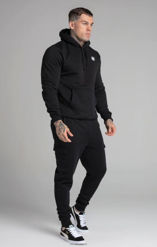 SikSilk Men Black Essential Overhead Hoodie XTFJ422 Apparel