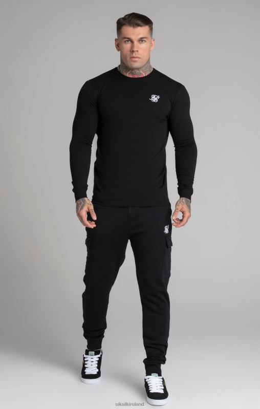 SikSilk Men Black Essential Sweatshirt XTFJ412 Apparel