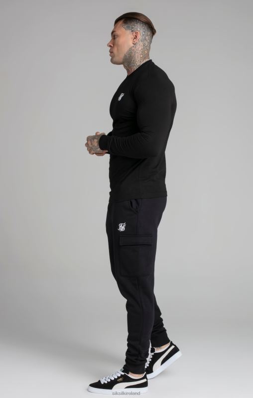 SikSilk Men Black Essential Sweatshirt XTFJ412 Apparel