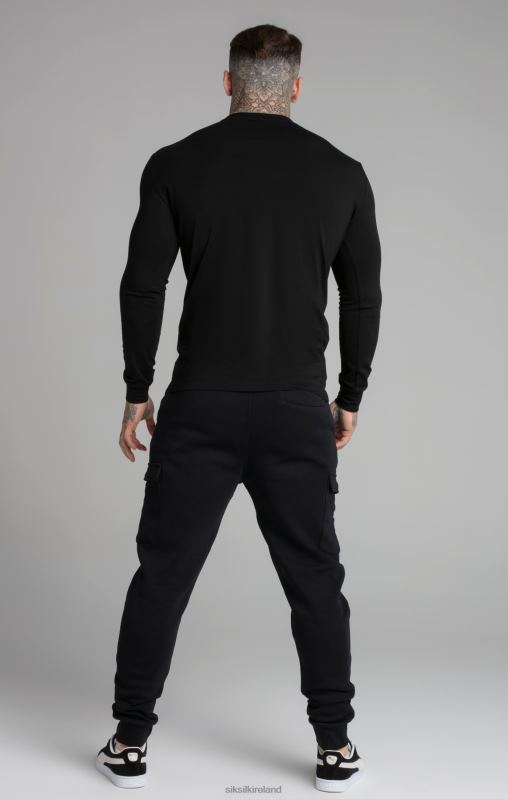 SikSilk Men Black Essential Sweatshirt XTFJ412 Apparel