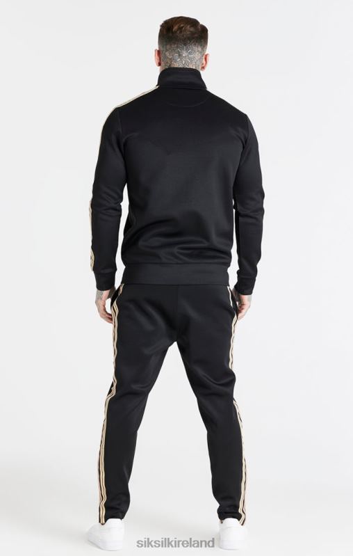 SikSilk Men Black Funnel Zip Through XTFJ446 Apparel