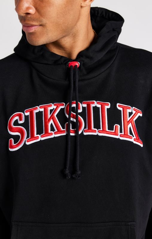 SikSilk Men Black Oversized Hoodie XTFJ426 Apparel