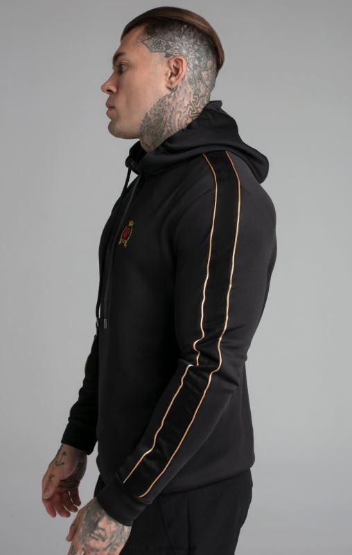 SikSilk Men Black Quarter Zip Hoodie XTFJ413 Apparel