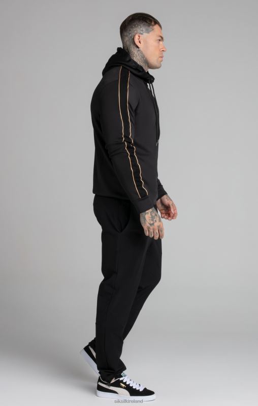 SikSilk Men Black Quarter Zip Hoodie XTFJ413 Apparel