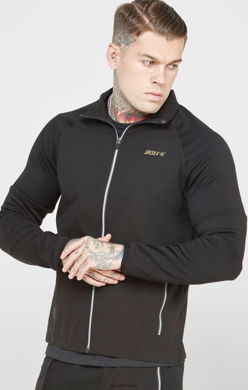 SikSilk Men Black Sports Zip-Thru XTFJ428 Apparel
