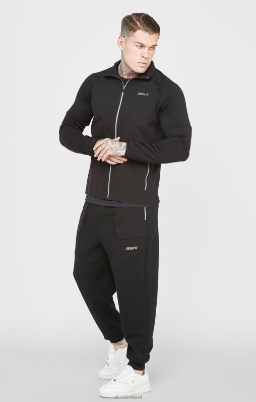 SikSilk Men Black Sports Zip-Thru XTFJ428 Apparel