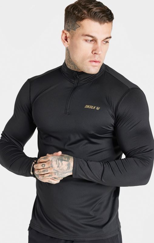 SikSilk Men Black Sports Zip Thru XTFJ449 Apparel