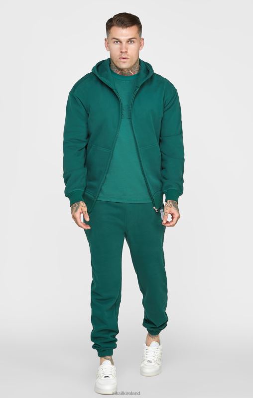 SikSilk Men Green Zip Through Hoodie XTFJ418 Apparel