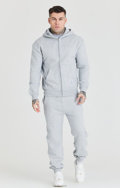 SikSilk Men Grey Foundation Zip Through Hoodie XTFJ439 Apparel