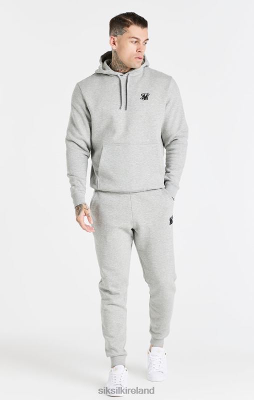 SikSilk Men Grey Marl Essential Overhead Hoodie XTFJ432 Apparel