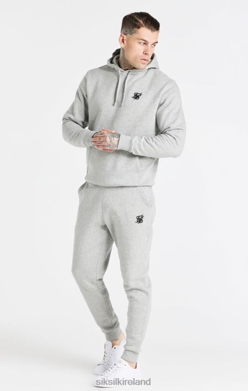 SikSilk Men Grey Marl Essential Overhead Hoodie XTFJ432 Apparel
