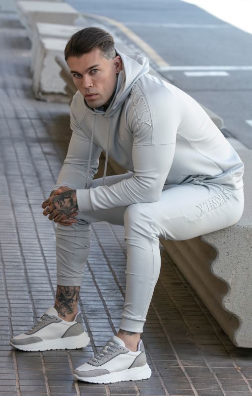 SikSilk Men Grey Panel Hoodie XTFJ411 Apparel