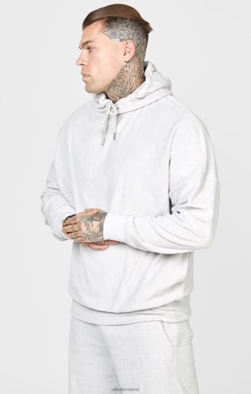 SikSilk Men Grey Towelling Oversized Hoodie XTFJ420 Apparel