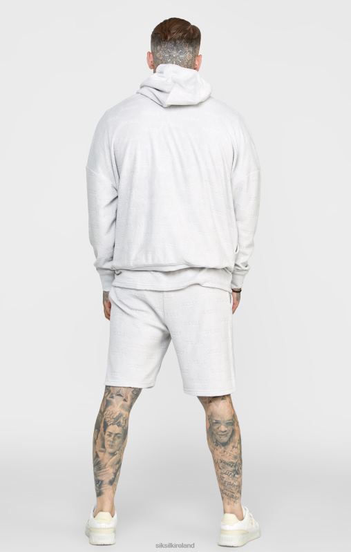 SikSilk Men Grey Towelling Oversized Hoodie XTFJ420 Apparel