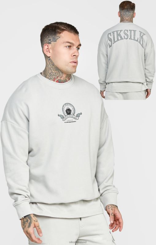 SikSilk Men Grey Varsity Sweatshirt XTFJ444 Apparel