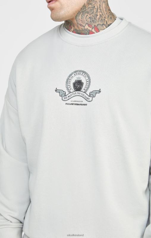 SikSilk Men Grey Varsity Sweatshirt XTFJ444 Apparel