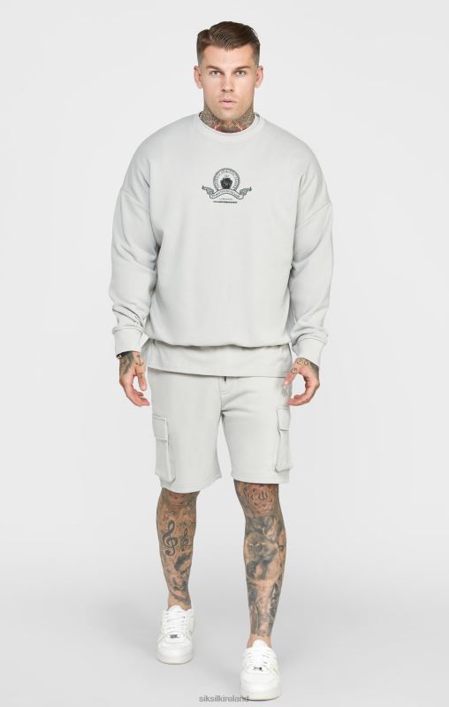 SikSilk Men Grey Varsity Sweatshirt XTFJ444 Apparel