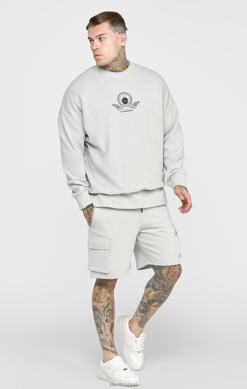 SikSilk Men Grey Varsity Sweatshirt XTFJ444 Apparel