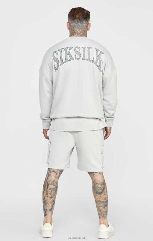 SikSilk Men Grey Varsity Sweatshirt XTFJ444 Apparel