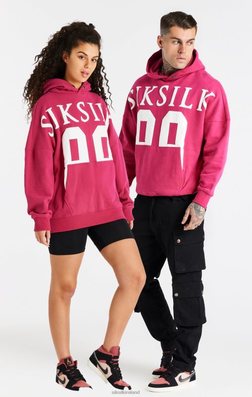 SikSilk Men Pink Relaxed Fit Overhead Hoodie XTFJ459 Apparel