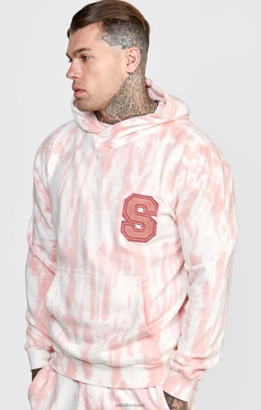 SikSilk Men Pink Tie Dye Hoodie XTFJ421 Apparel