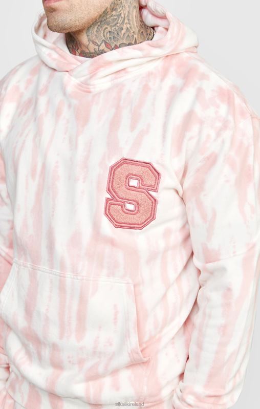 SikSilk Men Pink Tie Dye Hoodie XTFJ421 Apparel