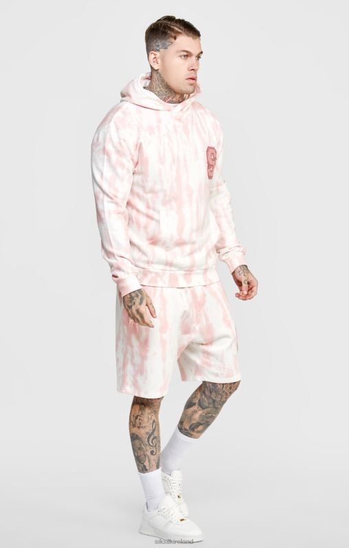 SikSilk Men Pink Tie Dye Hoodie XTFJ421 Apparel