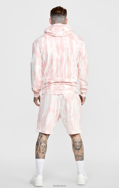 SikSilk Men Pink Tie Dye Hoodie XTFJ421 Apparel