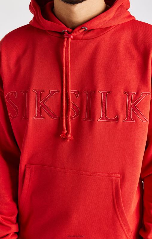 SikSilk Men Red Applique Hoodie XTFJ424 Apparel