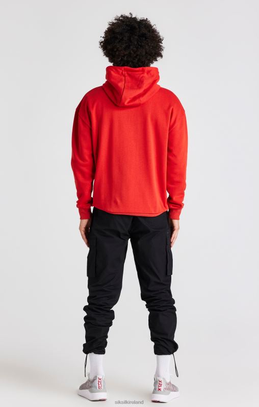 SikSilk Men Red Applique Hoodie XTFJ424 Apparel