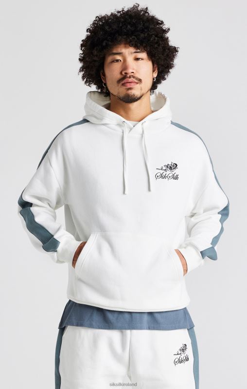 SikSilk Men White Rose Oversized Hoodie XTFJ433 Apparel