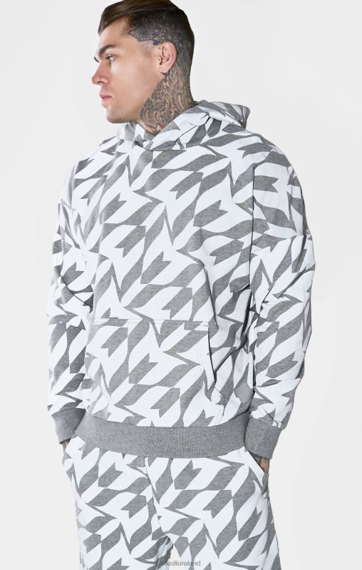 SikSilk x Men Messi Silver Print Hoodie XTFJ447 Apparel