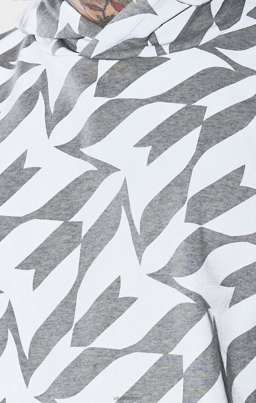 SikSilk x Men Messi Silver Print Hoodie XTFJ447 Apparel