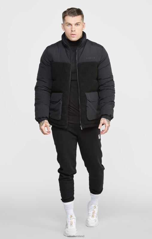 SikSilk Men Black Bubble Jacket XTFJ494 Apparel