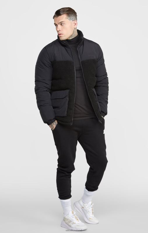 SikSilk Men Black Bubble Jacket XTFJ494 Apparel