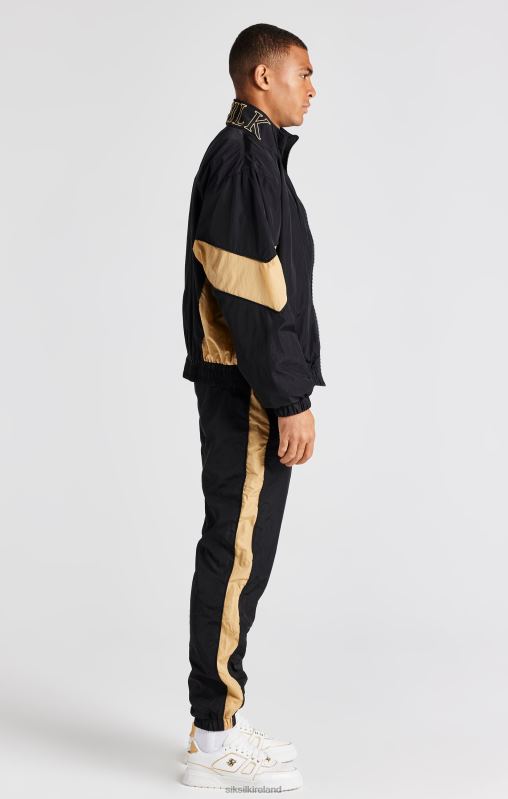 SikSilk Men Black Panelled Bomber Jacket XTFJ468 Apparel