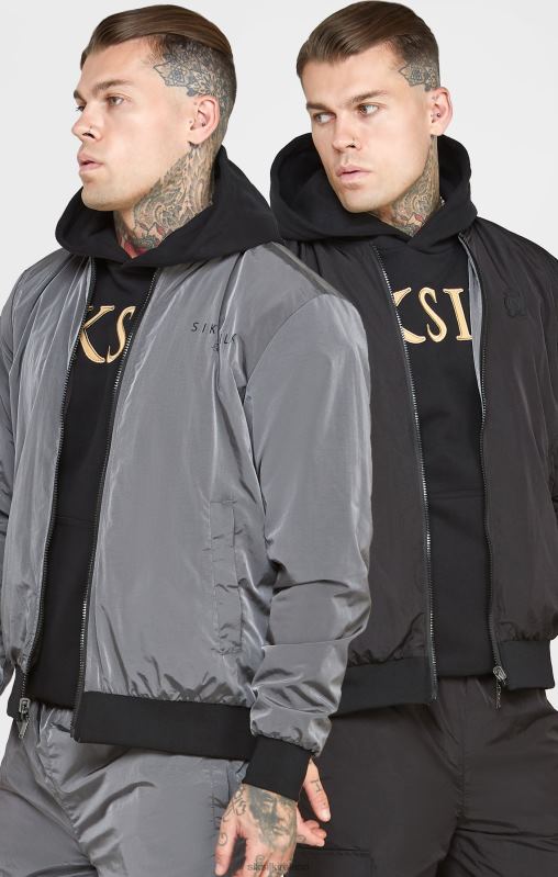 SikSilk Men Black Reversible Bomber XTFJ502 Apparel