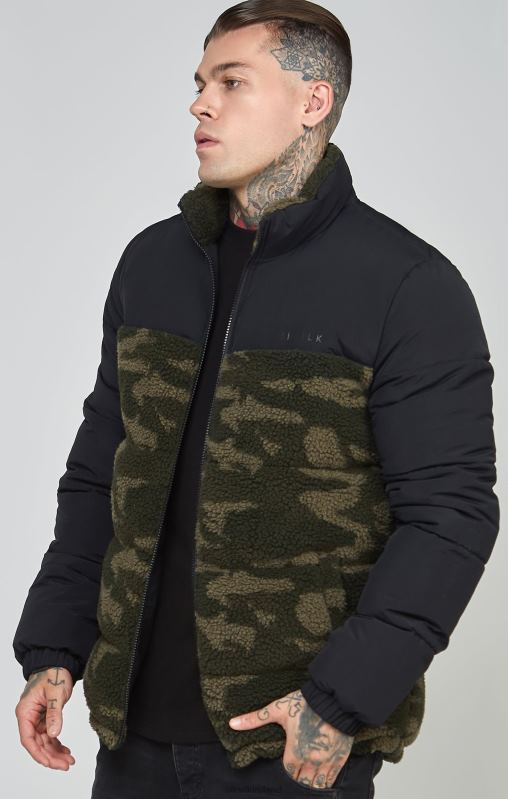 SikSilk Men Black Sherpa Bubble Jacket XTFJ485 Apparel