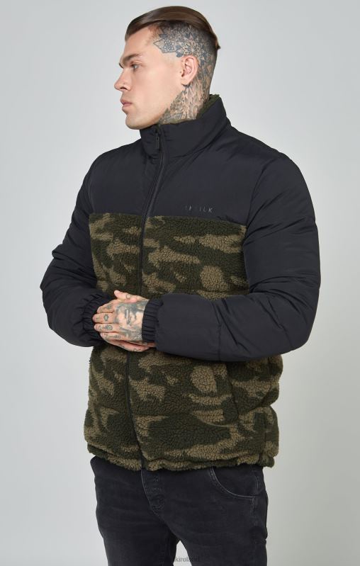 SikSilk Men Black Sherpa Bubble Jacket XTFJ485 Apparel