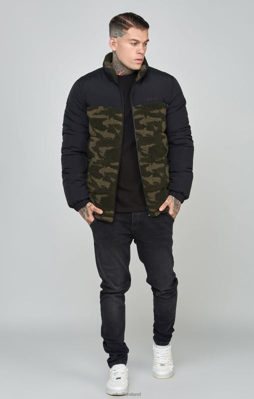 SikSilk Men Black Sherpa Bubble Jacket XTFJ485 Apparel