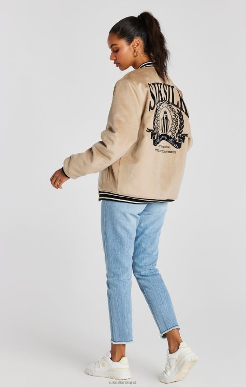 SikSilk Men Ecru Anniversary Varsity Jacket XTFJ486 Apparel