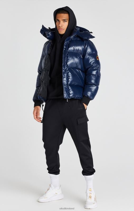 SikSilk Men Navy Puffer Jacket XTFJ478 Apparel