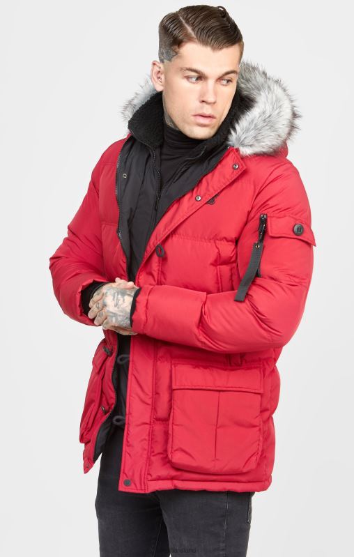 SikSilk Men Red Arctic Parka XTFJ470 Apparel