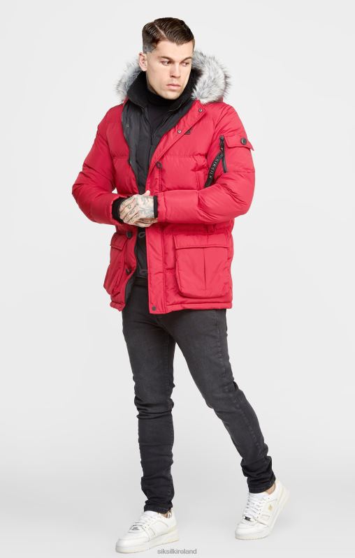 SikSilk Men Red Arctic Parka XTFJ470 Apparel