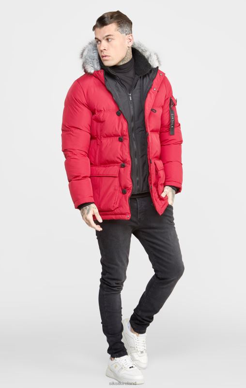 SikSilk Men Red Arctic Parka XTFJ470 Apparel