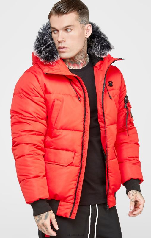 SikSilk Men Red Bomber Jacket XTFJ500 Apparel