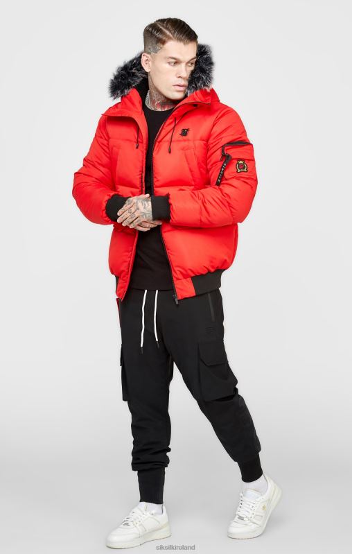 SikSilk Men Red Bomber Jacket XTFJ500 Apparel