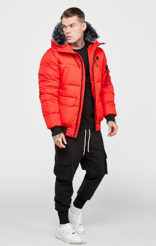 SikSilk Men Red Bomber Jacket XTFJ500 Apparel