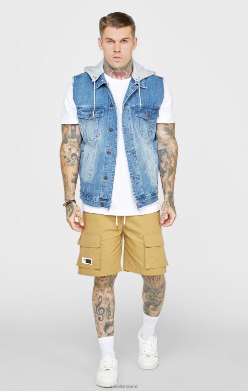 SikSilk Men Rinse & Denim Gilet XTFJ473 Apparel