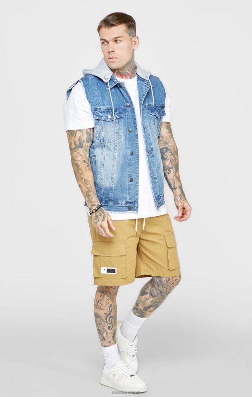 SikSilk Men Rinse & Denim Gilet XTFJ473 Apparel
